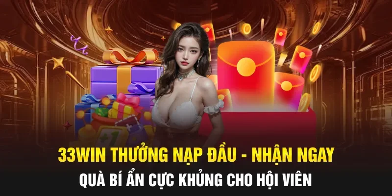 33WIN Thưởng Nạp Đầu - Nhận Ngay Quà Bí Ẩn Cực Khủng Cho Hội Viên