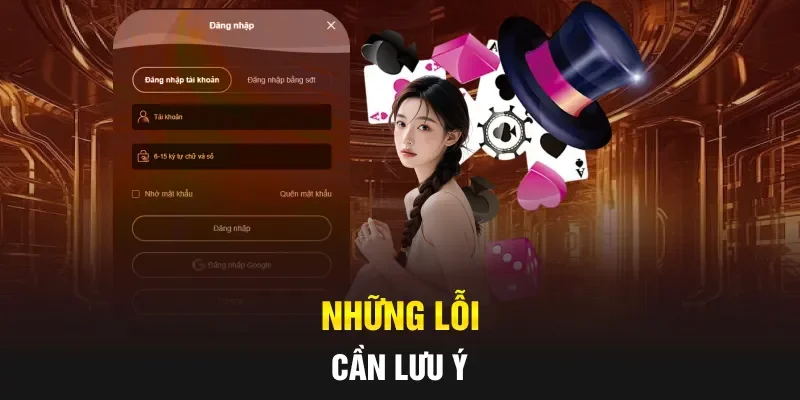 Những lỗi cần lưu ý