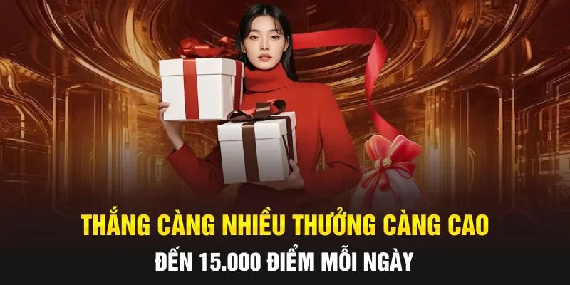 Thắng Càng Nhiều Thưởng Càng Cao Đến 15.000 Điểm Mỗi Ngày
